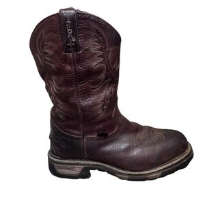 TONY LAMA HENRICK  Brown Embroidered Boots Men’s Leather Round Toe SZ 9D Western